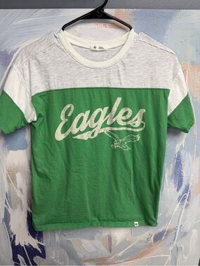 Women’s ’47 Philadelphia Eagles T-Shirt Small Green/White Color block Tee